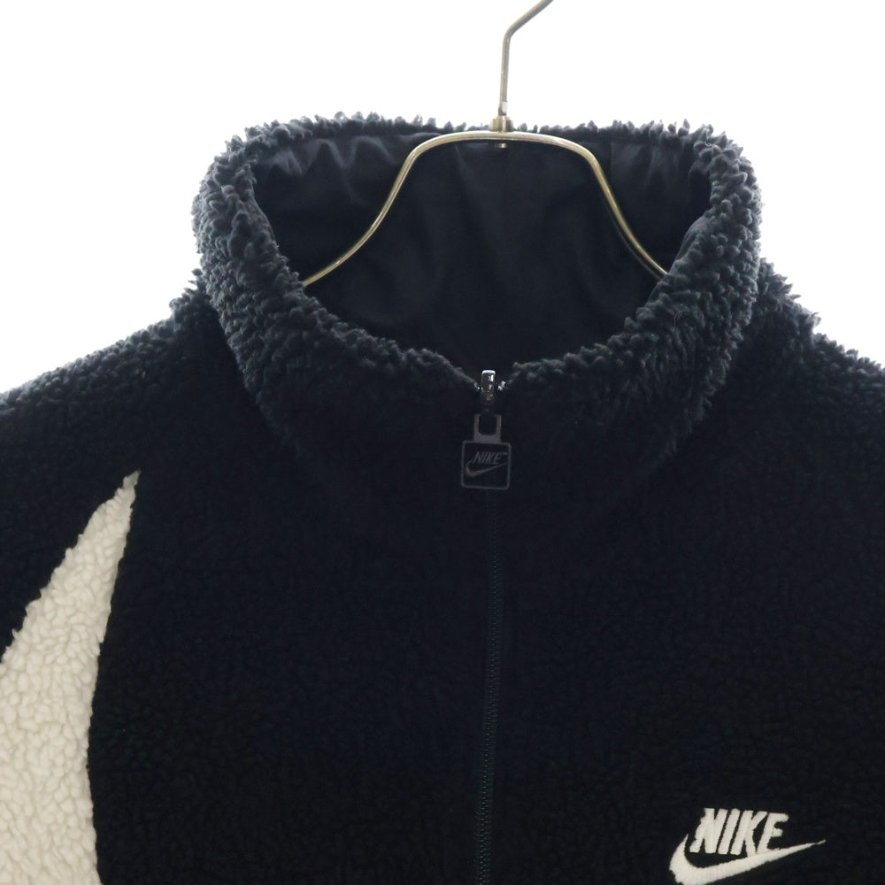 NIKE(ナイキ) AS M NSW VW SWSH FULL ZIP JKT ロゴ刺繍 リバーシブルナイロンジャケット フリースボアジャケット ブラック BQ6546-011