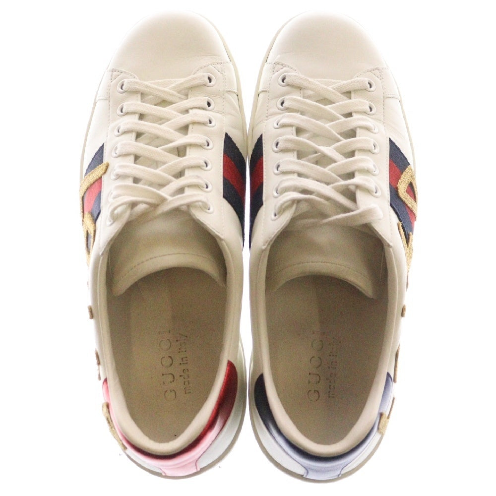 GUCCI(グッチ) 18SS ACE EMBROIDERED LOVE エースエンブロイダリーラブローカットスニーカー 7 1/2 497090 ホワイト