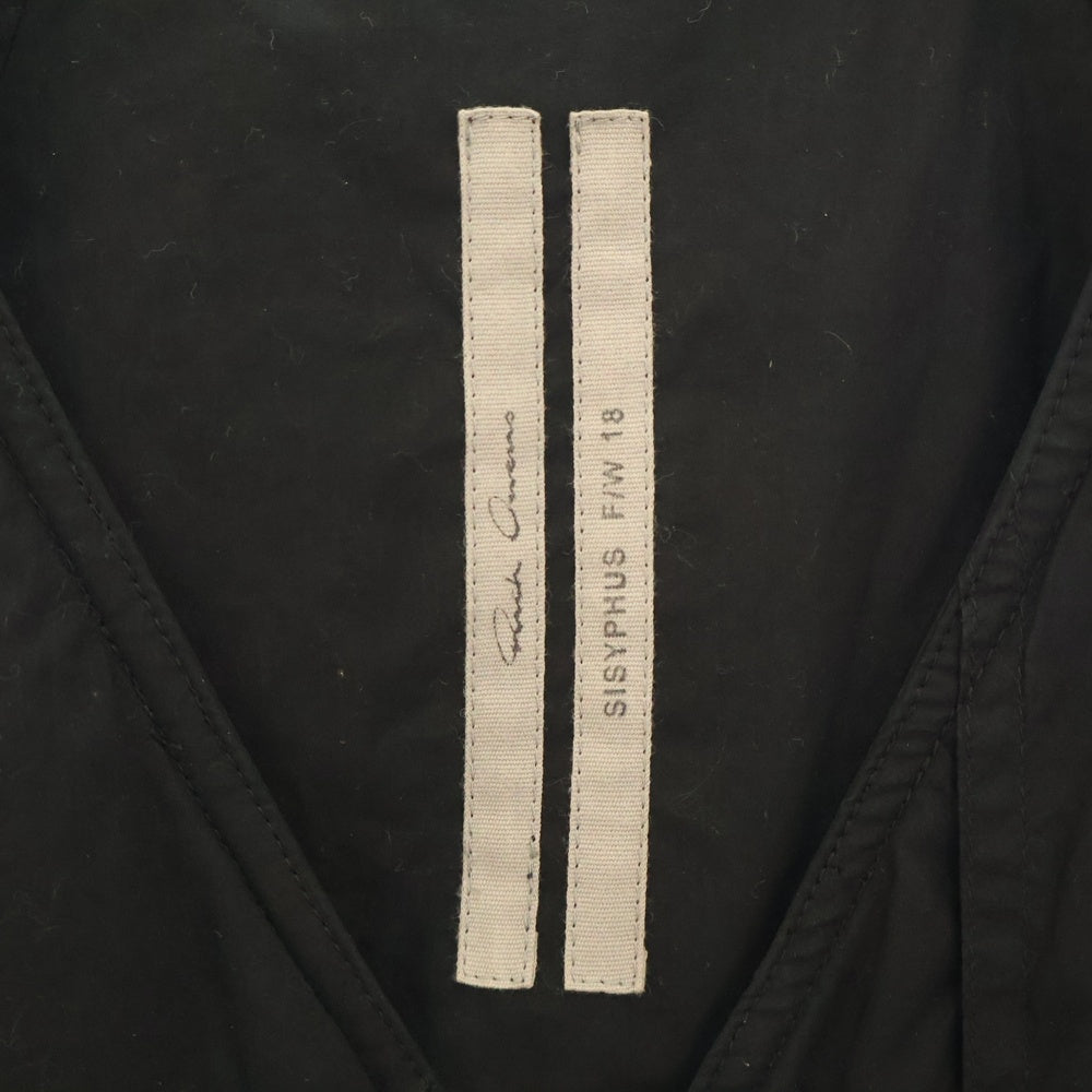 Rick Owens(リックオウエンス) 18AW ジップアップコットンべスト RU18F1740-P ブラック