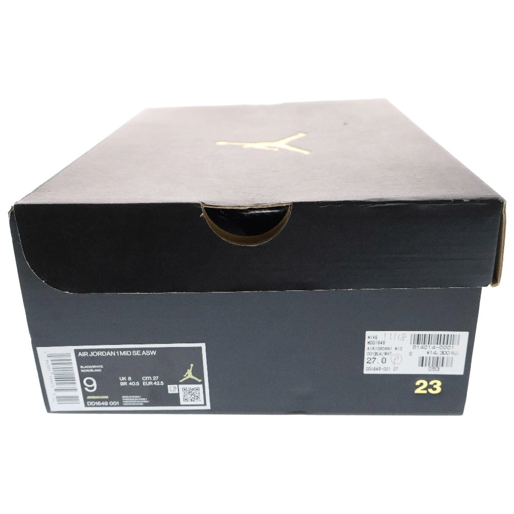 NIKE(ナイキ) AIR JORDAN 1 MID SE ALL STAR エアジョーダン1 ミッド オールスター ミッドカットスニーカー ブラック/ホワイト US9/27cm DD1649-001