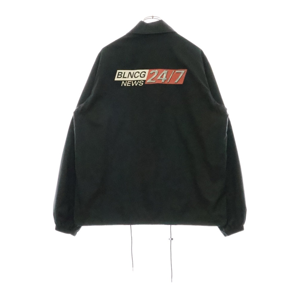 BALENCIAGA(バレンシアガ) News Logo Coach Jacket ニュースロゴ ナイロンコーチジャケット ブラック 626575 TI054