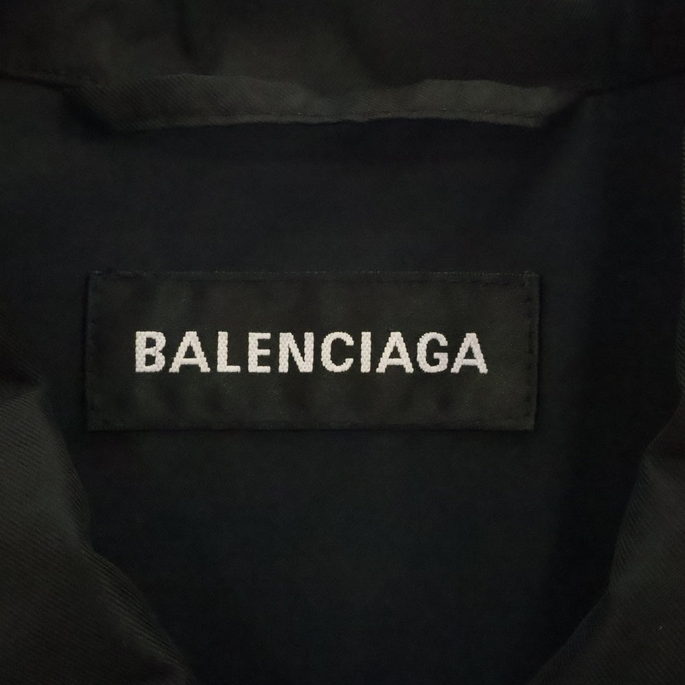 BALENCIAGA(バレンシアガ) News Logo Coach Jacket ニュースロゴ ナイロンコーチジャケット ブラック 626575 TI054