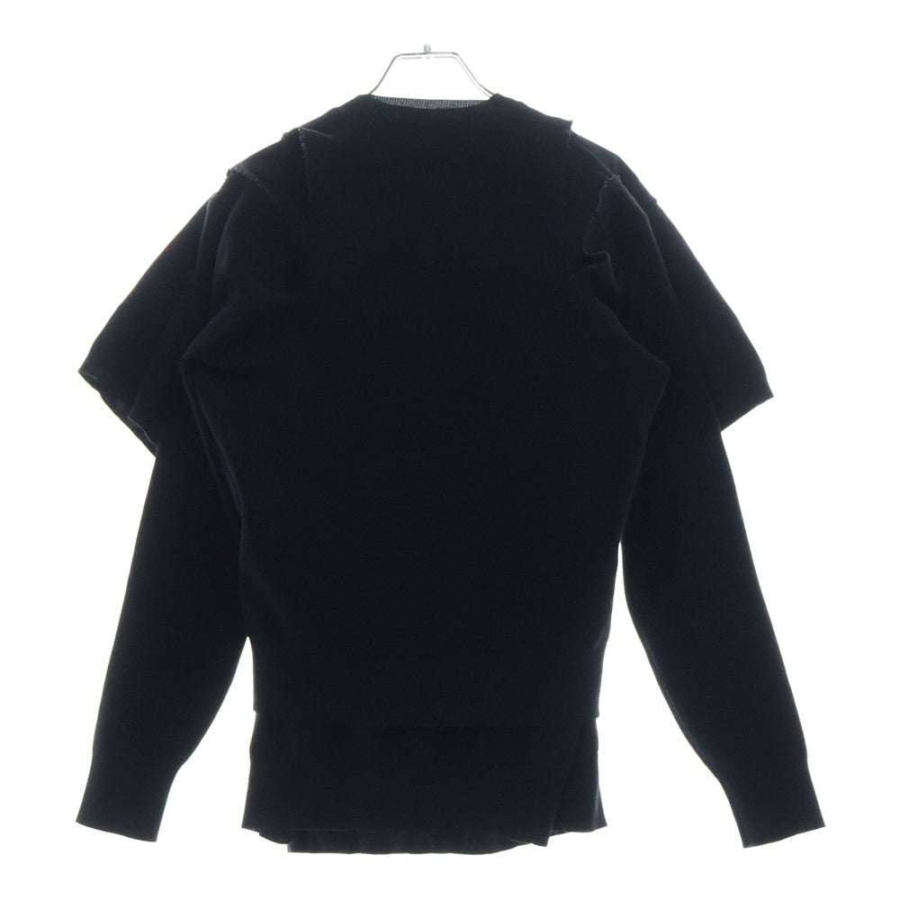 COMME des GARCONS(コムデギャルソン) 19SS ドッキングポリエステルニットカーディガン レディース GC-N008 ブラック