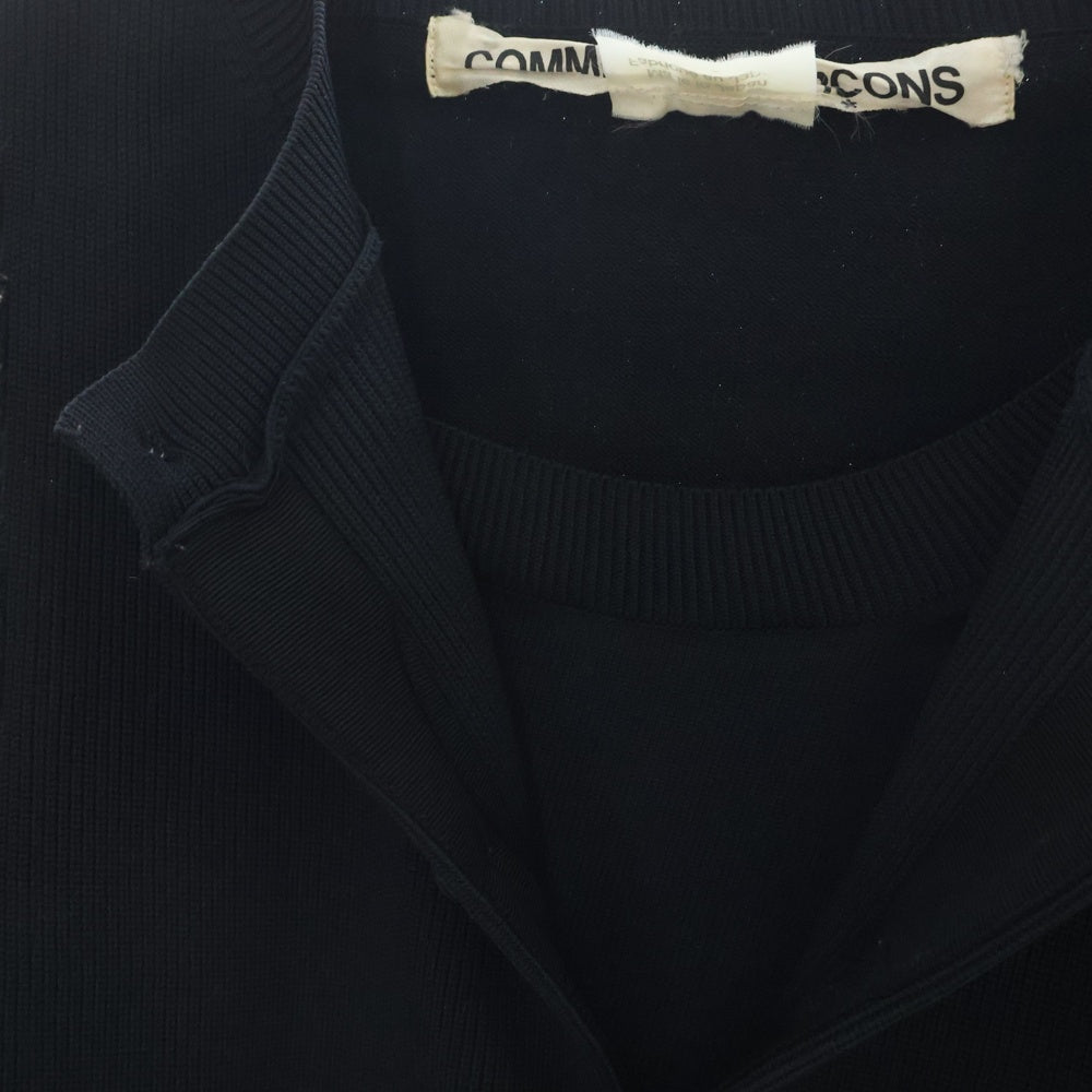 COMME des GARCONS(コムデギャルソン) 19SS ドッキングポリエステルニットカーディガン レディース GC-N008 ブラック