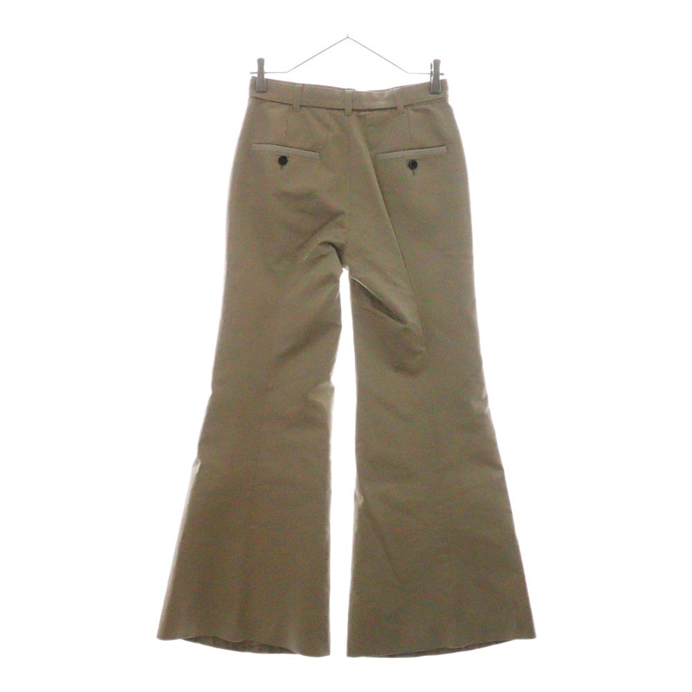 Sacai(サカイ) 24SS Gabardine Pants ベルト付きノータックコットンチブーノツカットフレアロングパンツ レディース 24-07242 ベージュ