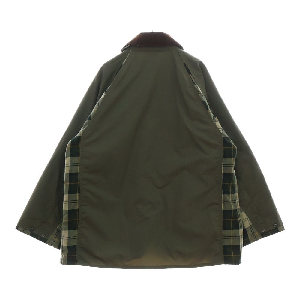 Barbour(バブアー) × YOKE BROKEN BEAUFORT ×ヨーク 裏地チェック ダブルジップナイロンジャケット ブルゾン カーキ 231MCAS056