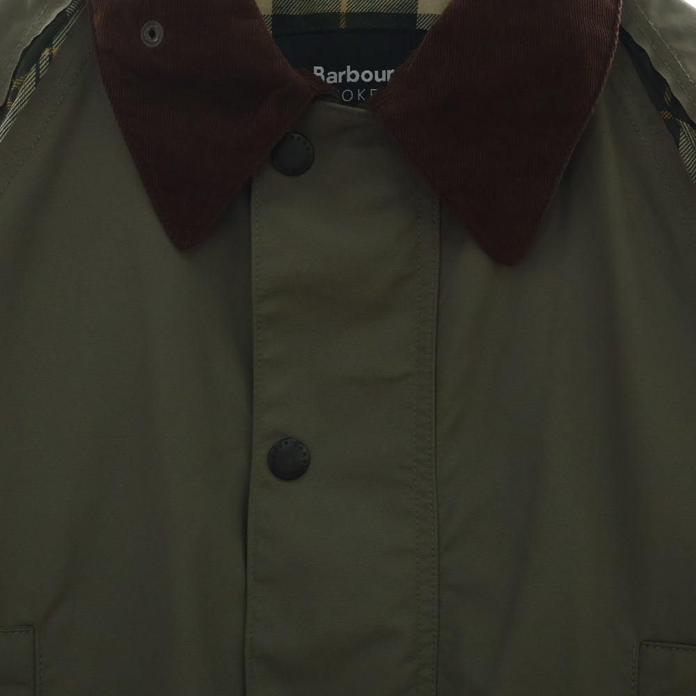 Barbour(バブアー) × YOKE BROKEN BEAUFORT ×ヨーク 裏地チェック ダブルジップナイロンジャケット ブルゾン カーキ 231MCAS056