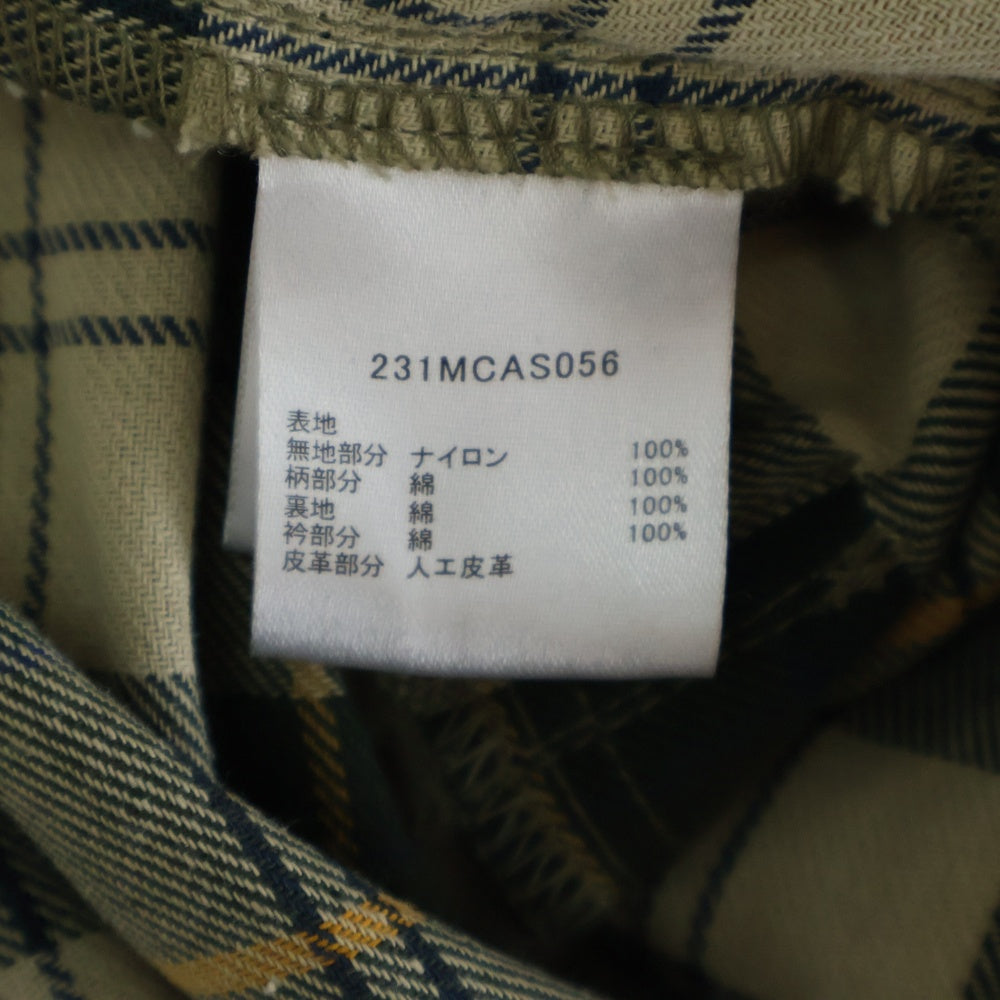 Barbour(バブアー) × YOKE BROKEN BEAUFORT ×ヨーク 裏地チェック ダブルジップナイロンジャケット ブルゾン カーキ 231MCAS056