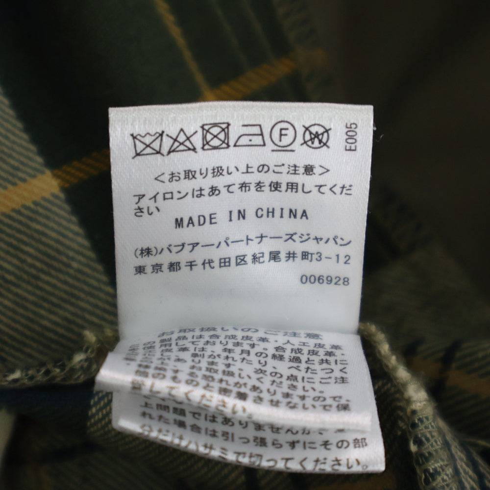Barbour(バブアー) × YOKE BROKEN BEAUFORT ×ヨーク 裏地チェック ダブルジップナイロンジャケット ブルゾン カーキ 231MCAS056