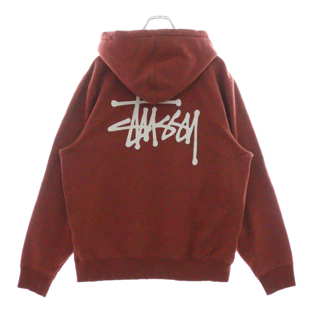 STUSSY(ステューシー) Basic Stussy Hoodie ロゴプリントプルオーバースウェットパーカー 1924649 オレンジ