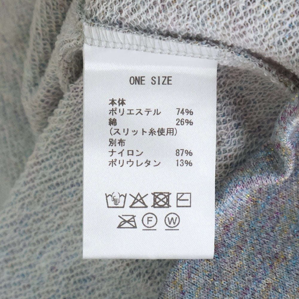 DINOWORKS(ディノワークス) PORIS SHINE HOODIE ジップアップフーディー パーカー ラメ加工 グレー レディース