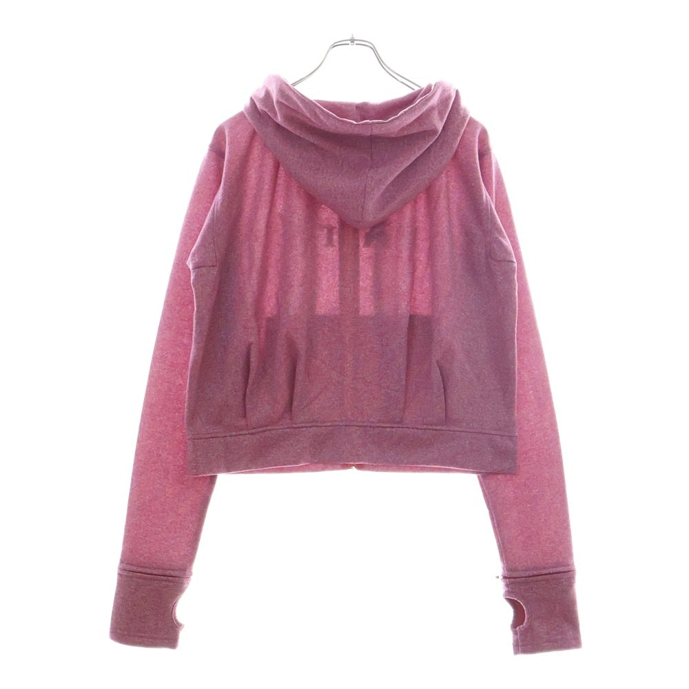DINOWORKS(ディノワークス) PORIS SHINE HOODIE ジップアップフーディー パーカー ラメ加工 ピンク レディース