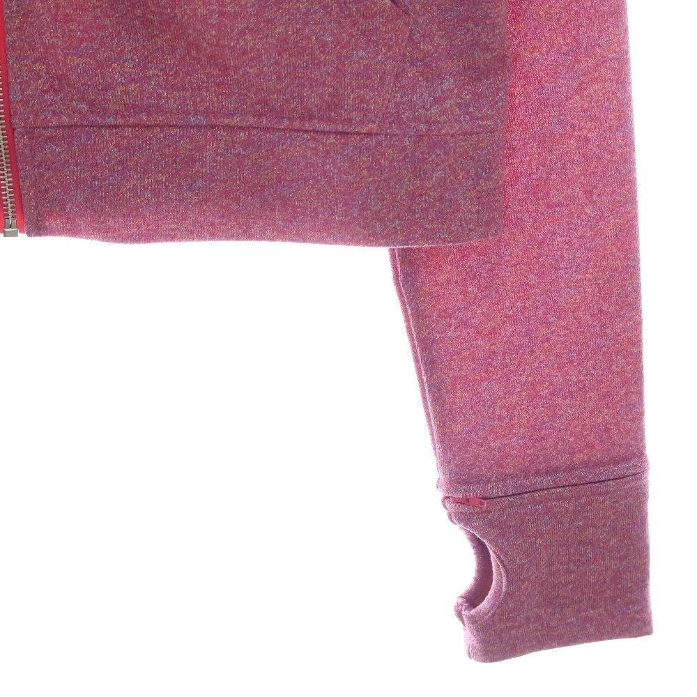 DINOWORKS(ディノワークス) PORIS SHINE HOODIE ジップアップフーディー パーカー ラメ加工 ピンク レディース