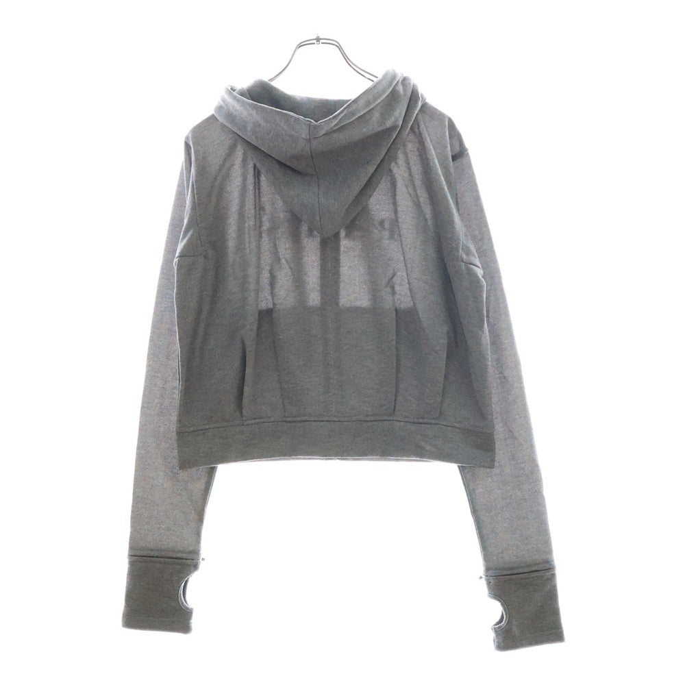 DINOWORKS(ディノワークス) PORIS SHINE HOODIE ジップアップフーディー パーカー ラメ加工 グレー レディース