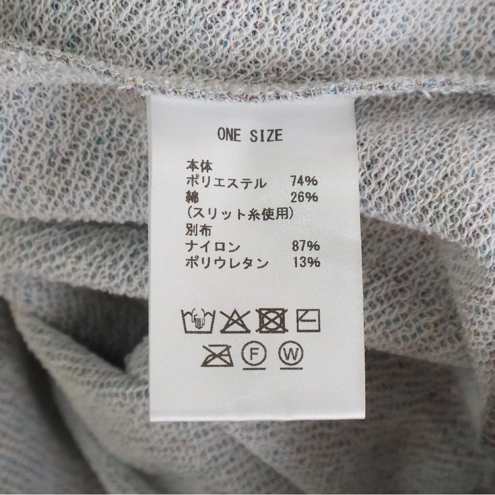 DINOWORKS(ディノワークス) PORIS SHINE HOODIE ジップアップフーディー パーカー ラメ加工 グレー レディース