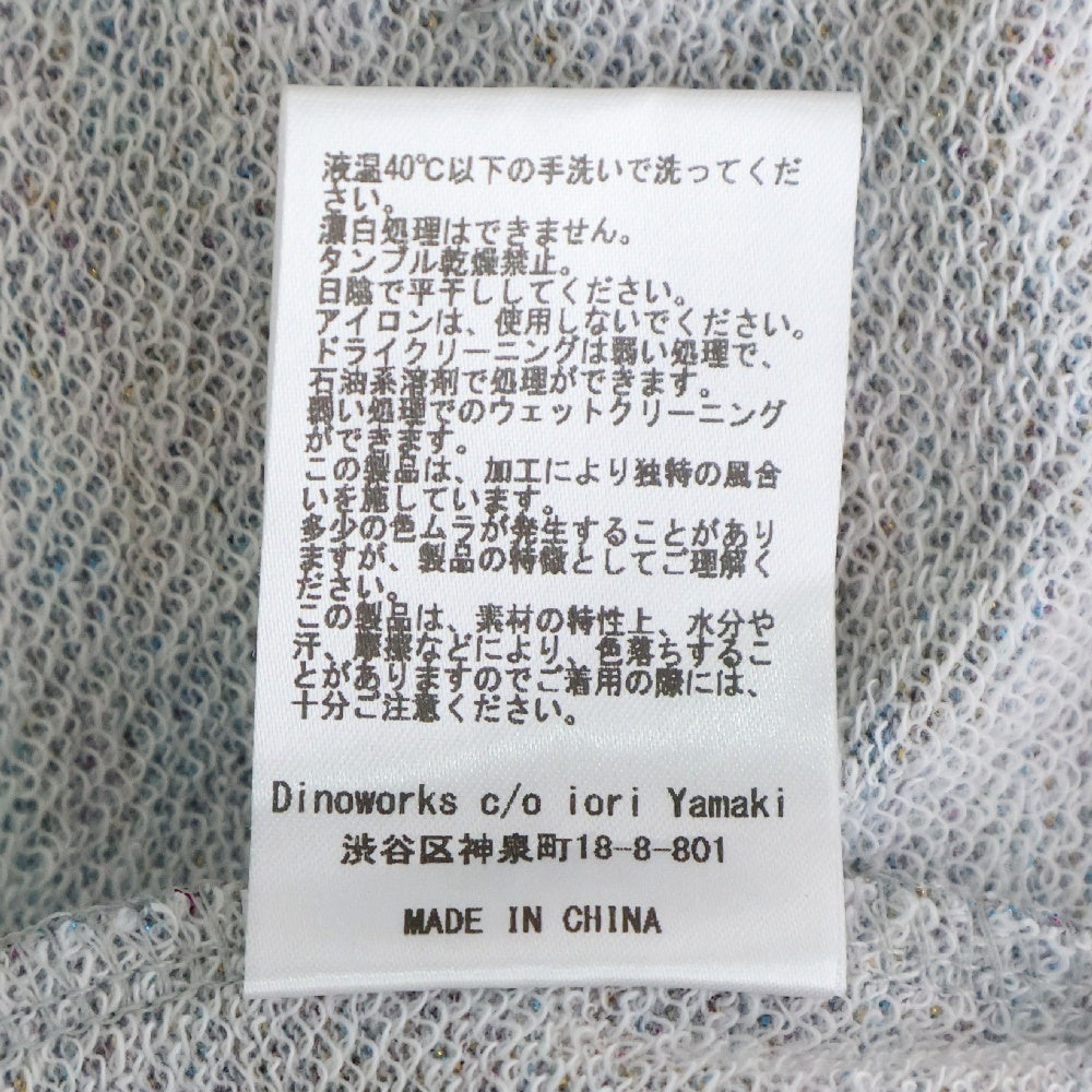 DINOWORKS(ディノワークス) PORIS SHINE HOODIE ジップアップフーディー パーカー ラメ加工 グレー レディース