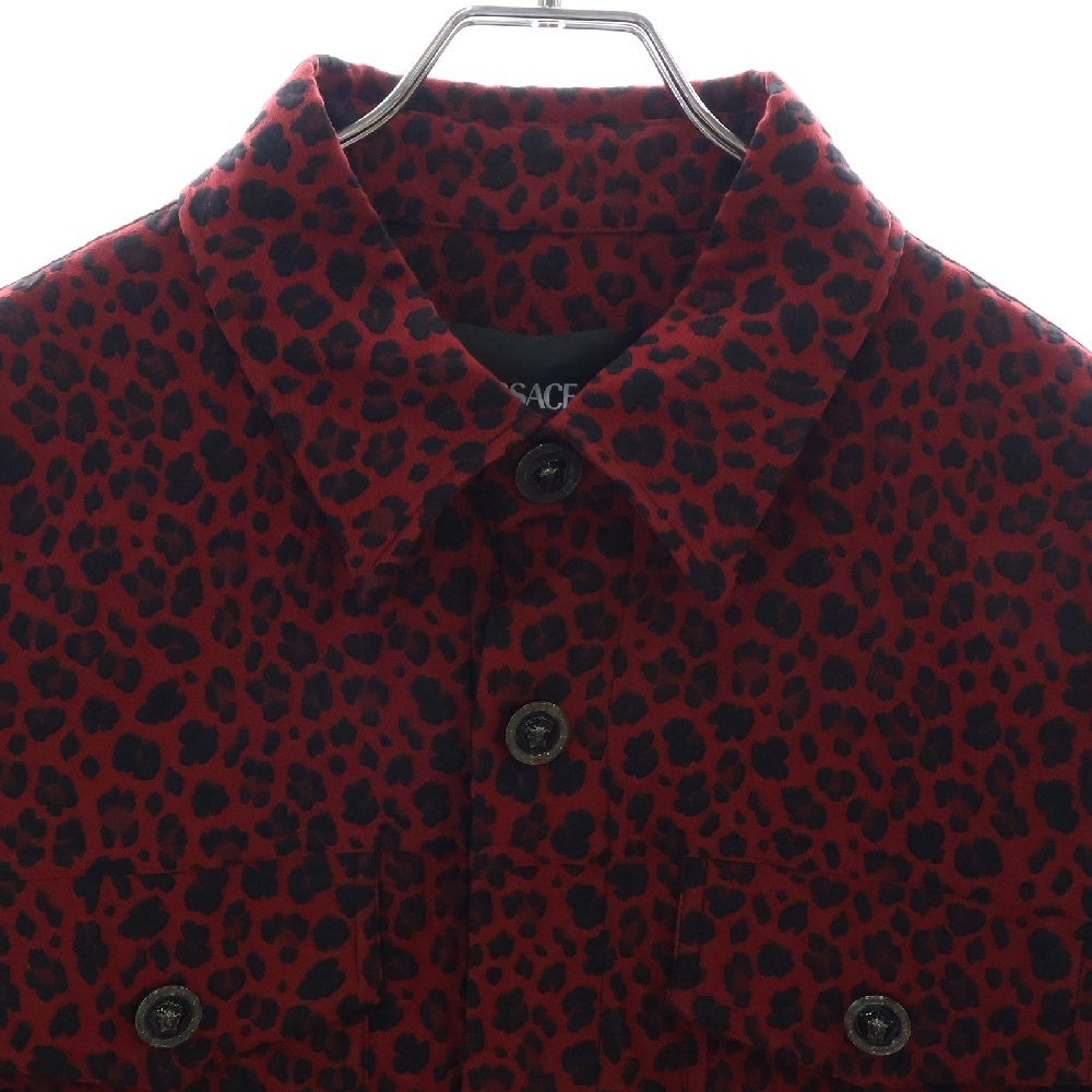 VERSACE(ヴェルサーチ) Barocco Jacquard Overshirt ジャガード長袖シャツ レッド 1017413 1A12401