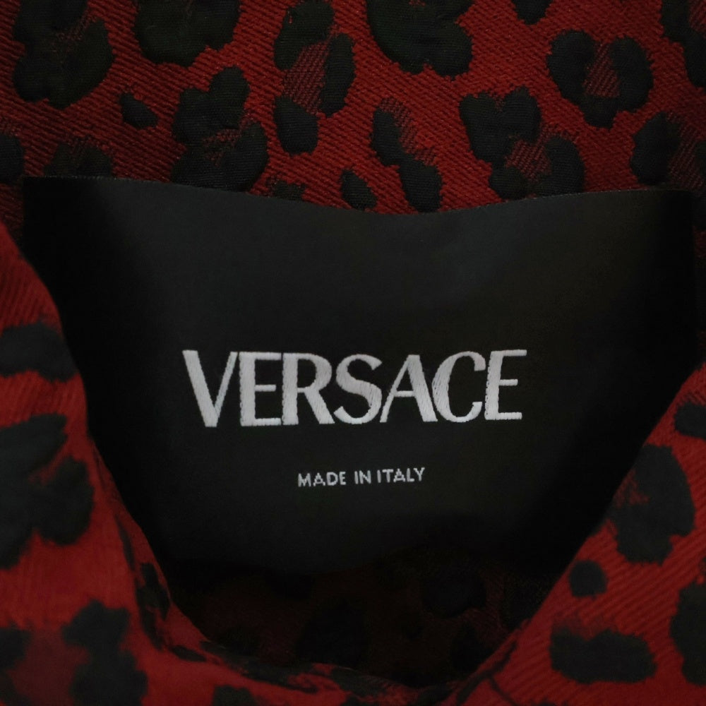 VERSACE(ヴェルサーチ) Barocco Jacquard Overshirt ジャガード長袖シャツ レッド 1017413 1A12401