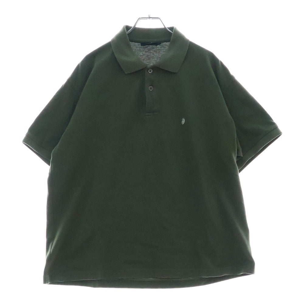 STUSSY(ステューシー) Pique Polo ロゴ刺繍半袖ポロシャツ カーキ