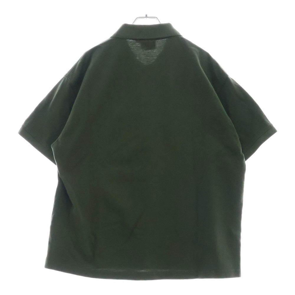 STUSSY(ステューシー) Pique Polo ロゴ刺繍半袖ポロシャツ カーキ