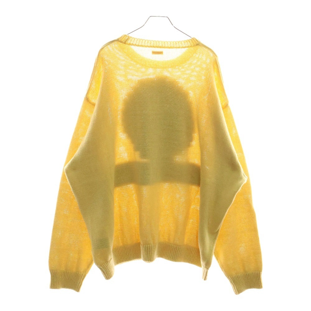 KAPITAL(キャピタル) 5G Cotton Knit Piano & Sun Face Crew Sweater クルーネックニットセーター イエロー K2502KN018