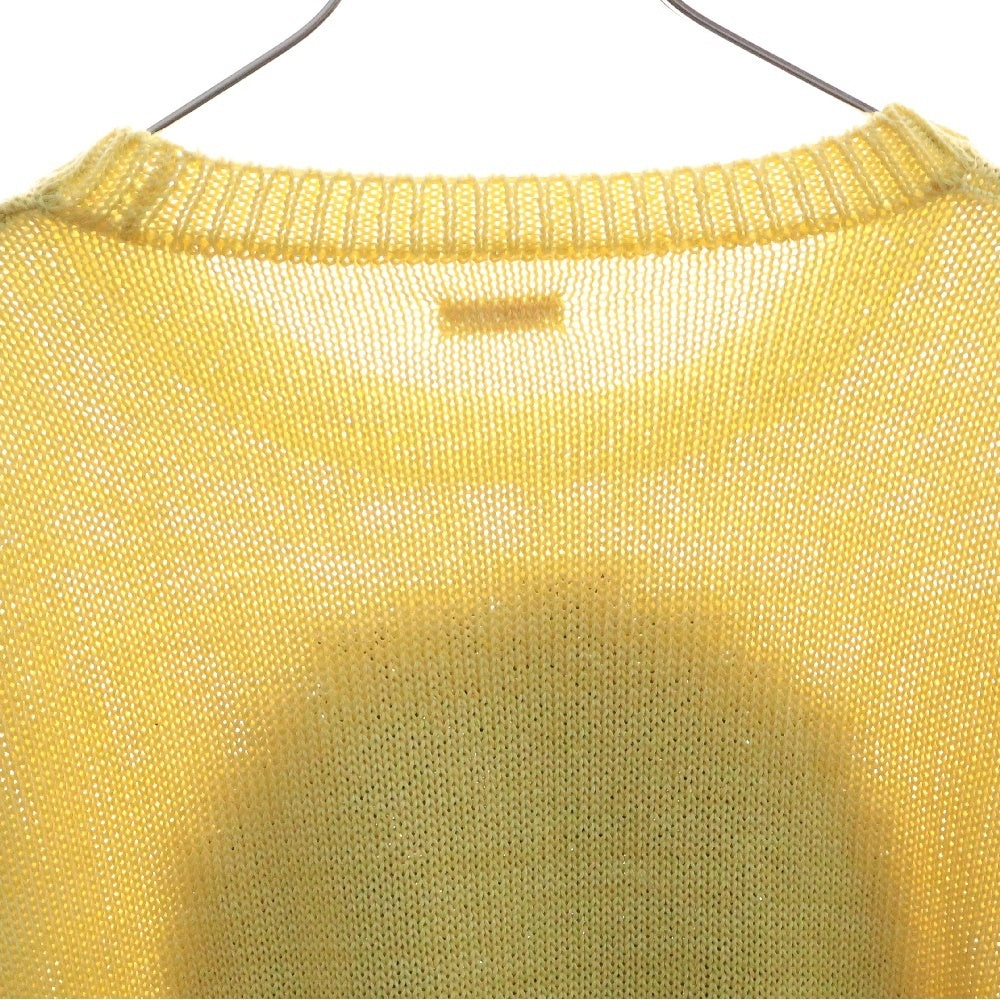 KAPITAL(キャピタル) 5G Cotton Knit Piano & Sun Face Crew Sweater クルーネックニットセーター イエロー K2502KN018
