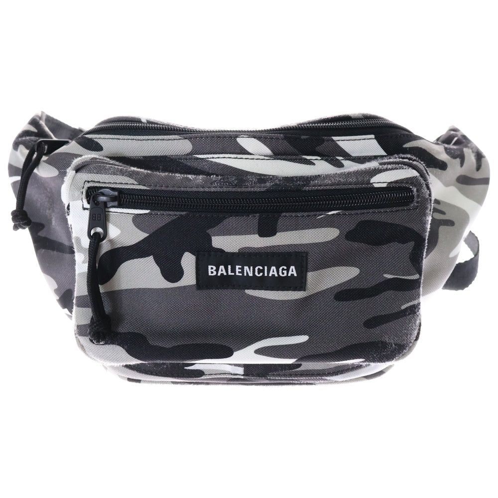 BALENCIAGA(バレンシアガ) Explorer Nylon Waist Bag Body エクスプローラー カモフラージュ 迷彩 ウェストバッグ ボディバッグ グレー 432389