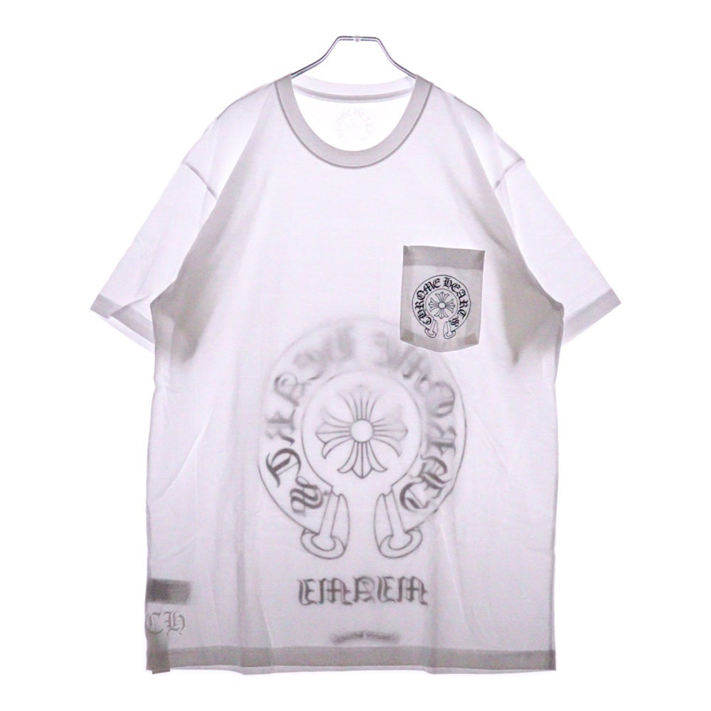 CHROME HEARTS(クロムハーツ) Miami Horseshoe S/S Tee マイアミ限定 バック ホースシュー クルーネック半袖Tシャツカットソー ホワイト