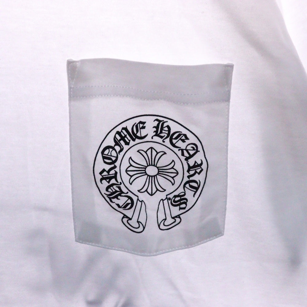 CHROME HEARTS(クロムハーツ) Miami Horseshoe S/S Tee マイアミ限定 バック ホースシュー クルーネック半袖Tシャツカットソー ホワイト
