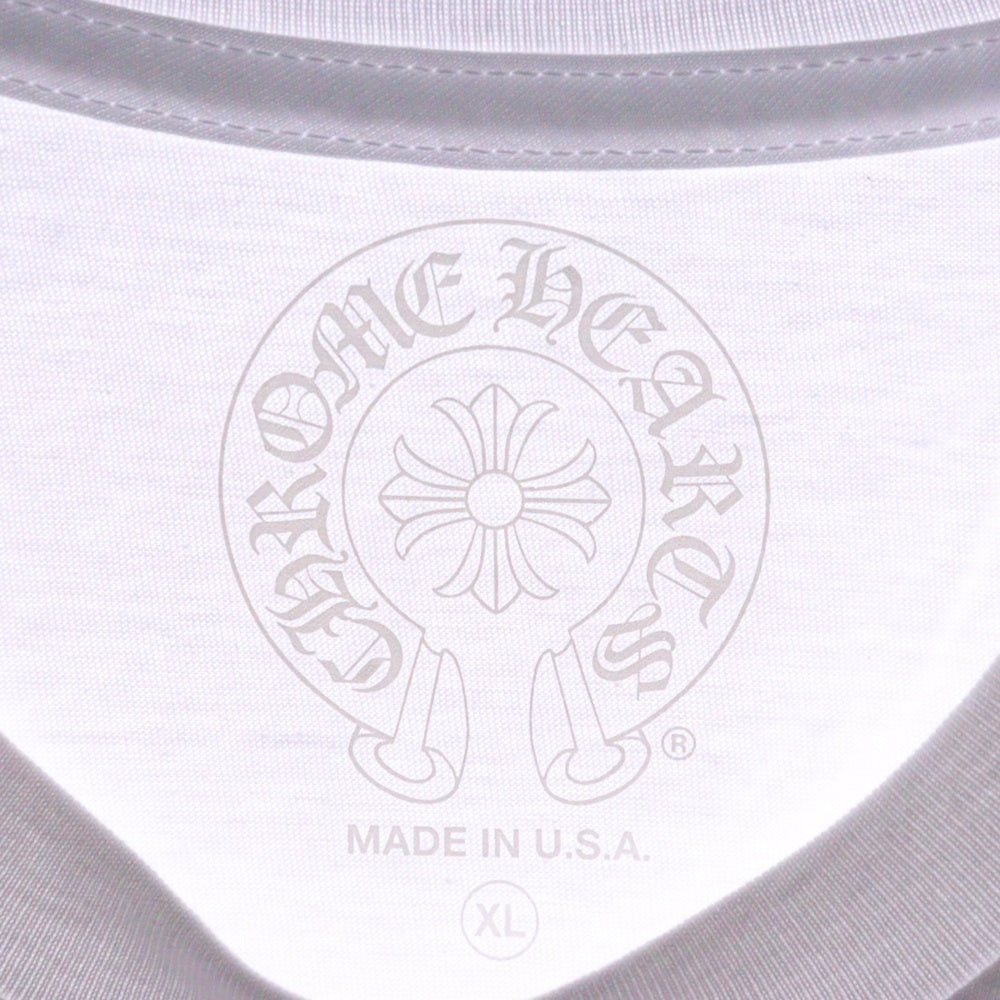 CHROME HEARTS(クロムハーツ) Miami Horseshoe S/S Tee マイアミ限定 バック ホースシュー クルーネック半袖Tシャツカットソー ホワイト