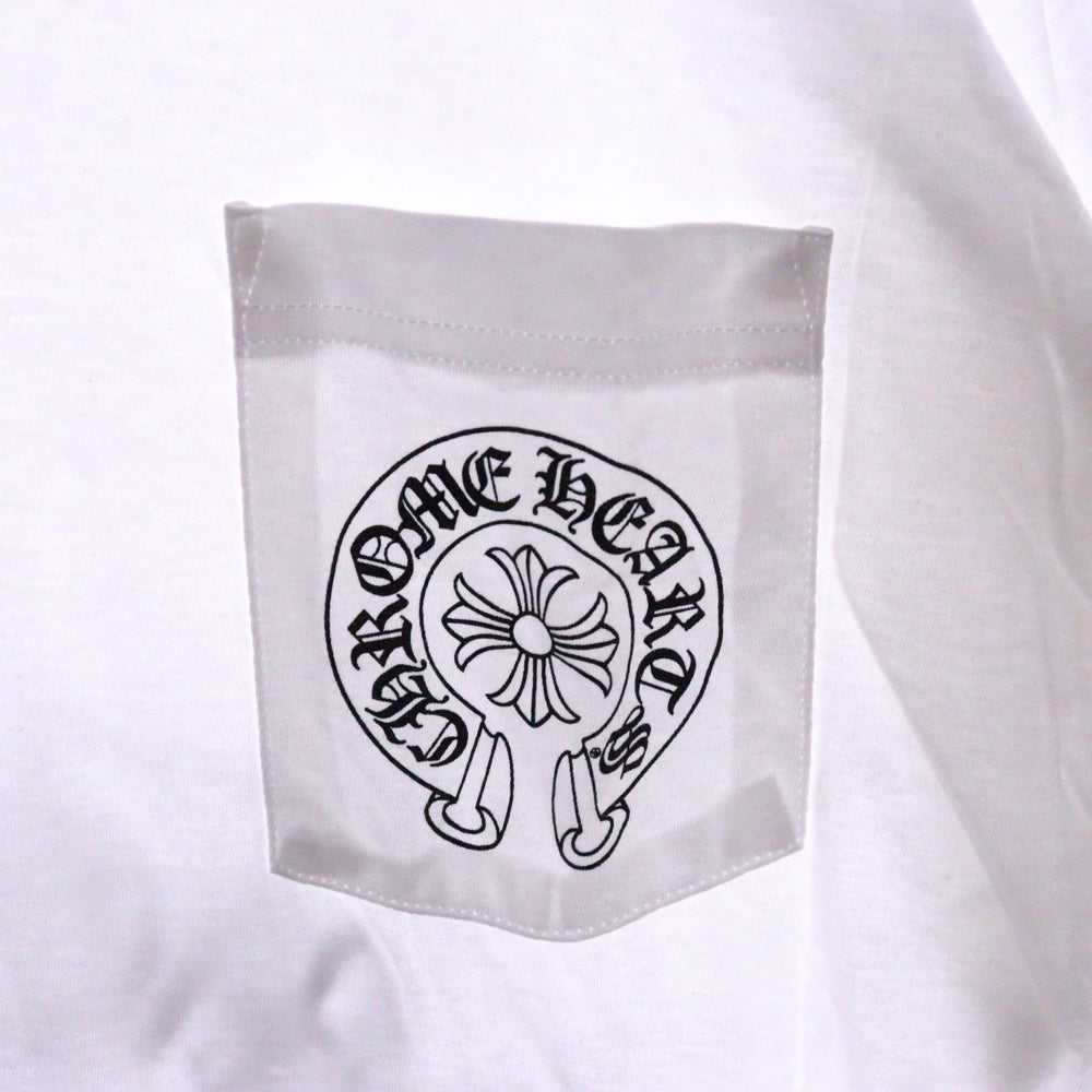 CHROME HEARTS(クロムハーツ) Miami Horseshoe S/S Tee マイアミ限定 バック ホースシュー クルーネック半袖Tシャツカットソー ホワイト