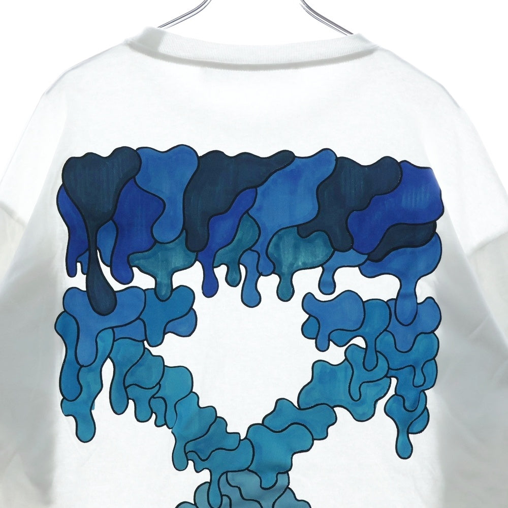 OFF-WHITE(オフホワイト) 21SS Blue Marker Double Sleeve T-Shirt レイヤード長袖Tシャツ ロンT ホワイト OMAB022S21JER001