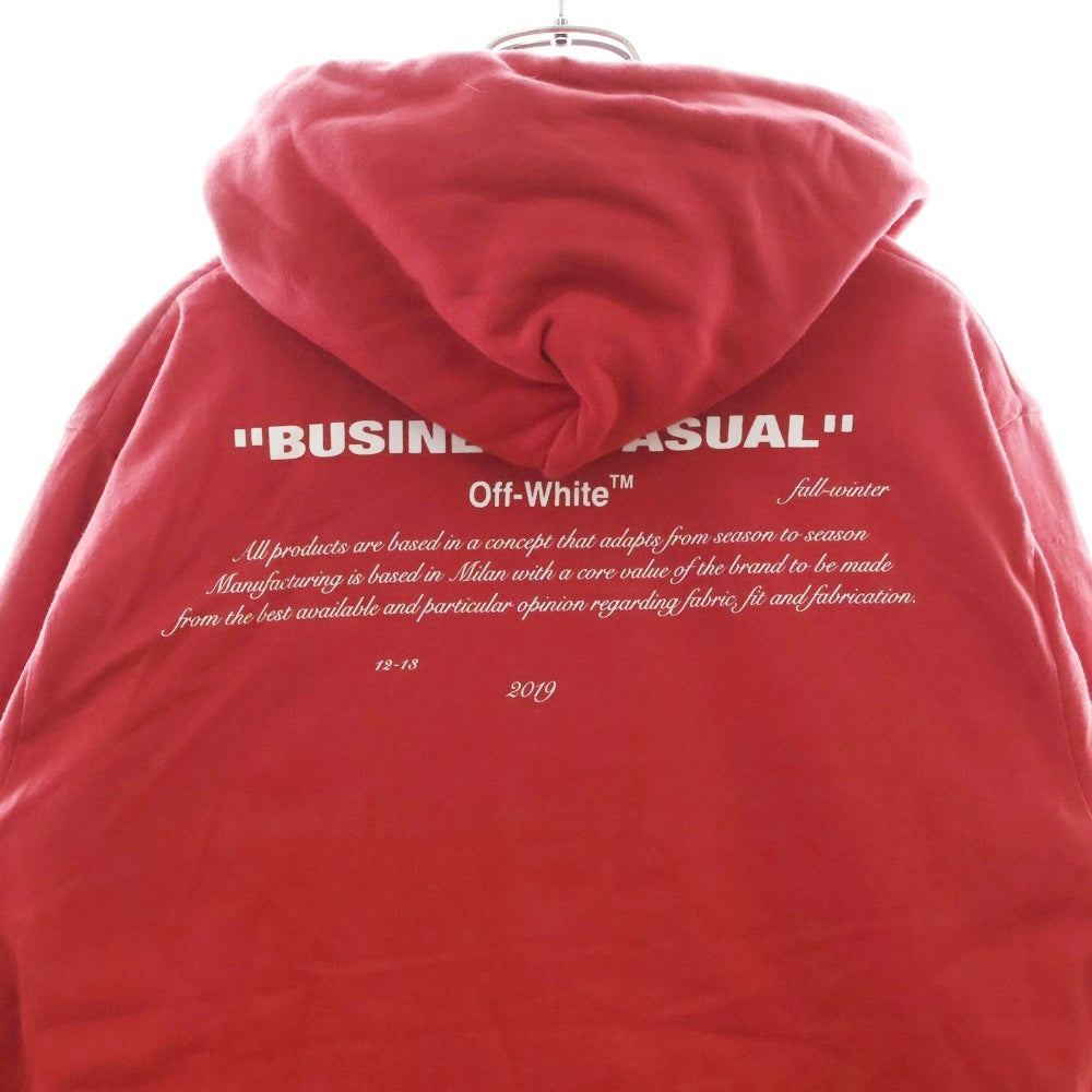 OFF-WHITE(オフホワイト) 18AW Diagonal Berini Layered Hoodie レイヤード プルオーバースウェットパーカー レッド OMBB042F18192011
