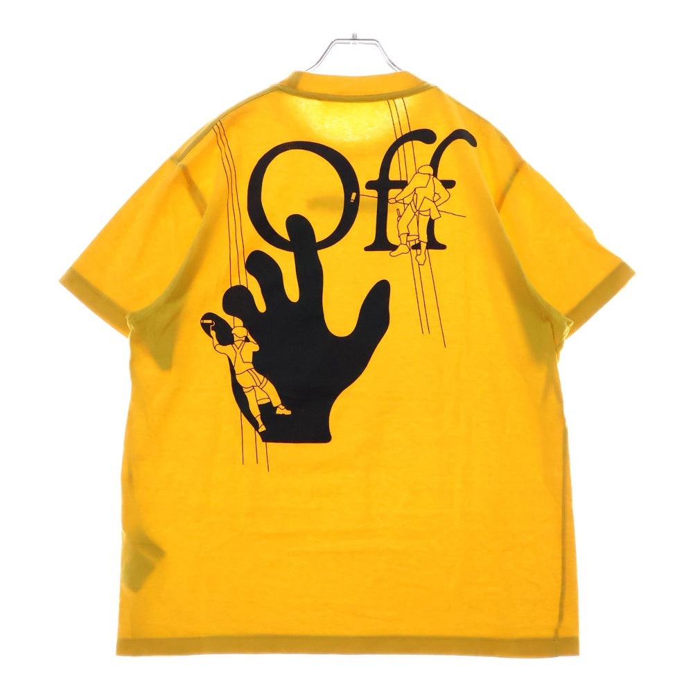 OFF-WHITE(オフホワイト) 20AW Painters Hand Logo Oversized T-Shirt 刺繍半袖Tシャツ イエロー OMAA038E20JER001