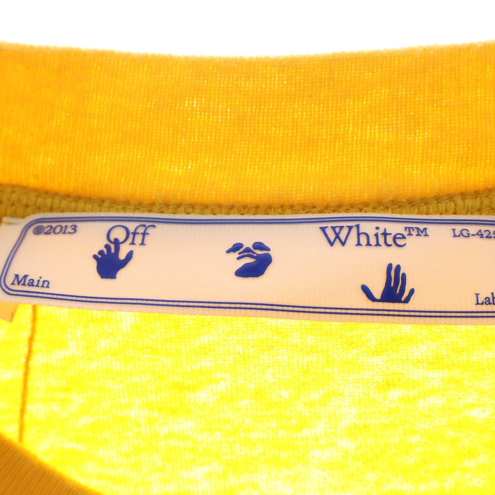 OFF-WHITE(オフホワイト) 20AW Painters Hand Logo Oversized T-Shirt 刺繍半袖Tシャツ イエロー OMAA038E20JER001