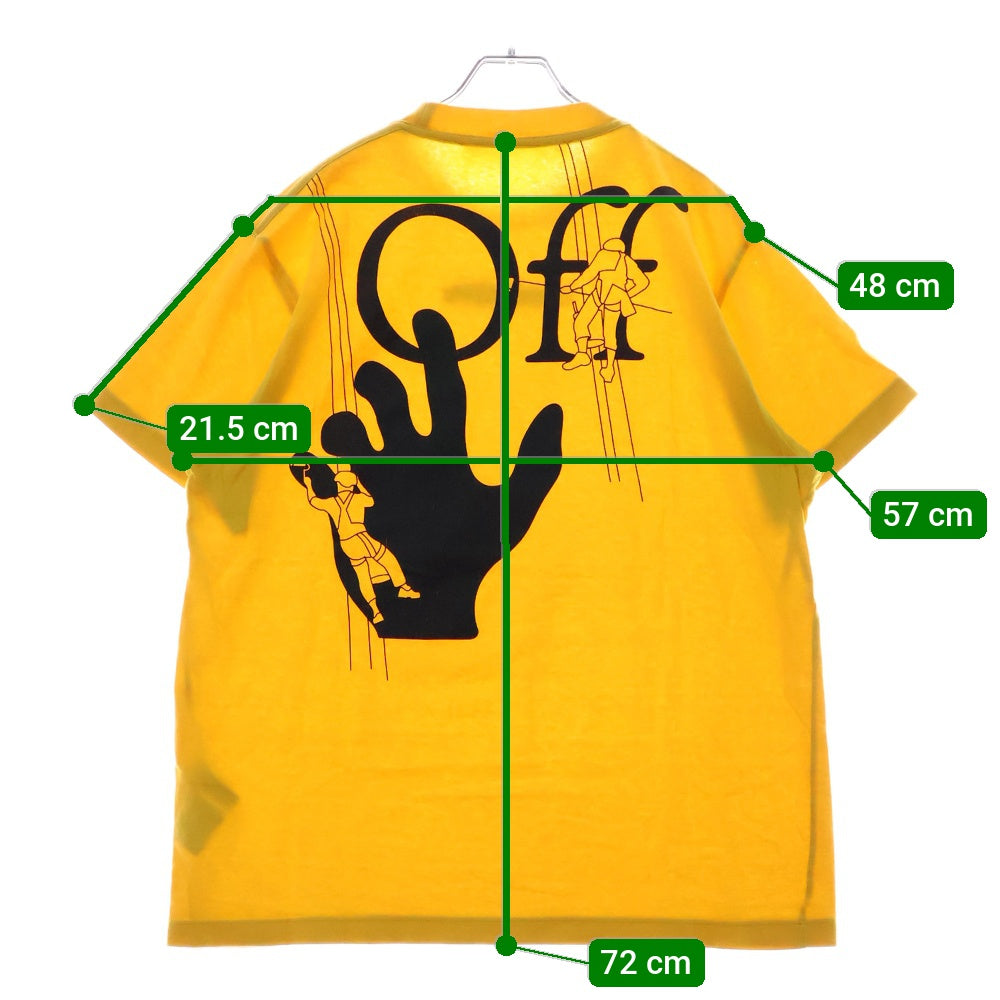 OFF-WHITE(オフホワイト) 20AW Painters Hand Logo Oversized T-Shirt 刺繍半袖Tシャツ イエロー OMAA038E20JER001