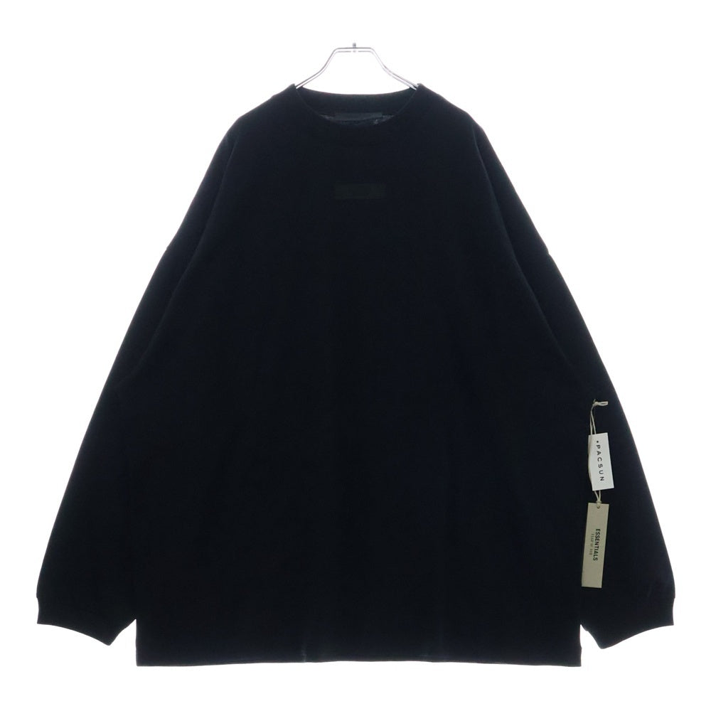 FEAR OF GOD ESSENTIALS(フィアオブゴッド エッセンシャルズ) L/S T-SHIRT ラバーロゴ 長袖Tシャツ ロンT ブラック
