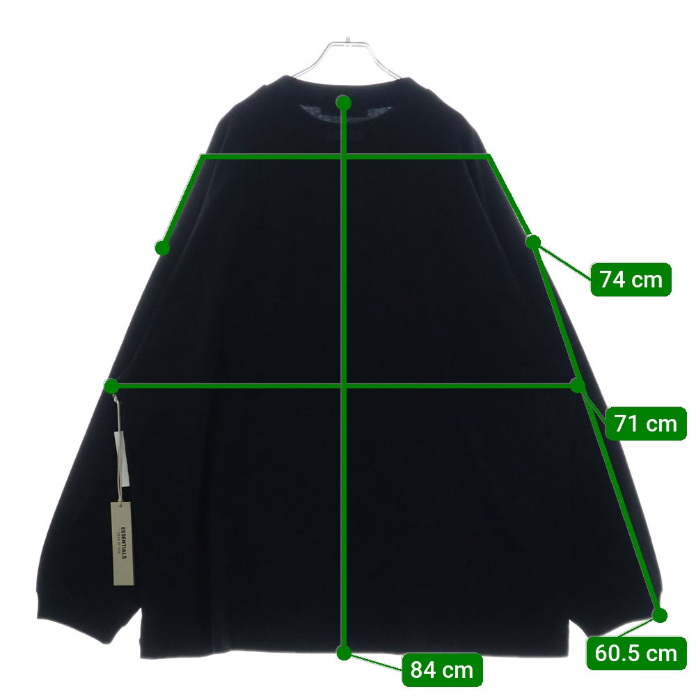 FEAR OF GOD ESSENTIALS(フィアオブゴッド エッセンシャルズ) L/S T-SHIRT ラバーロゴ 長袖Tシャツ ロンT ブラック