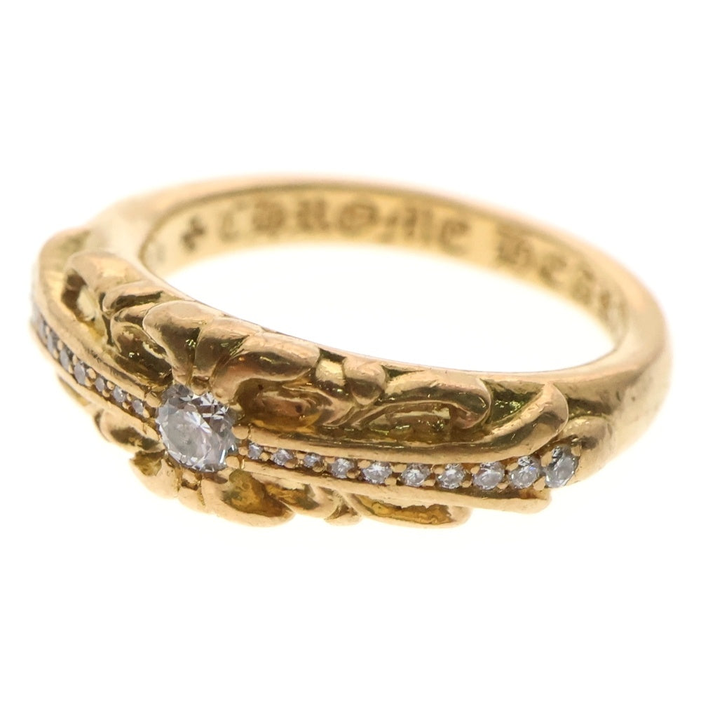 CHROME HEARTS(クロムハーツ) 22K BABYCLSC P/DIA ベイビークラシック フローラルクロスリング PAVEダイヤ ゴールド BCA055