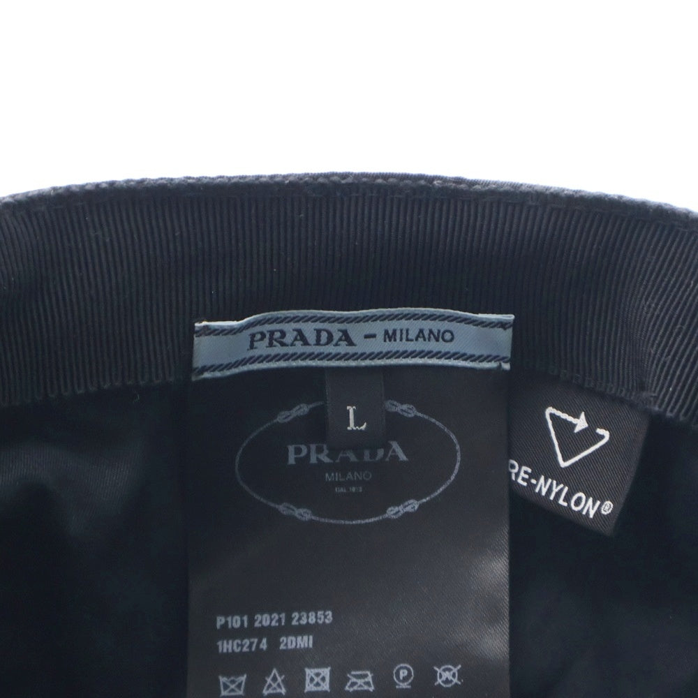 PRADA(プラダ) Re-Nylon Baseball Cap トライアングルロゴ リナイロン ベースボールキャップ 帽子 ブラック 1HC274 2DMI
