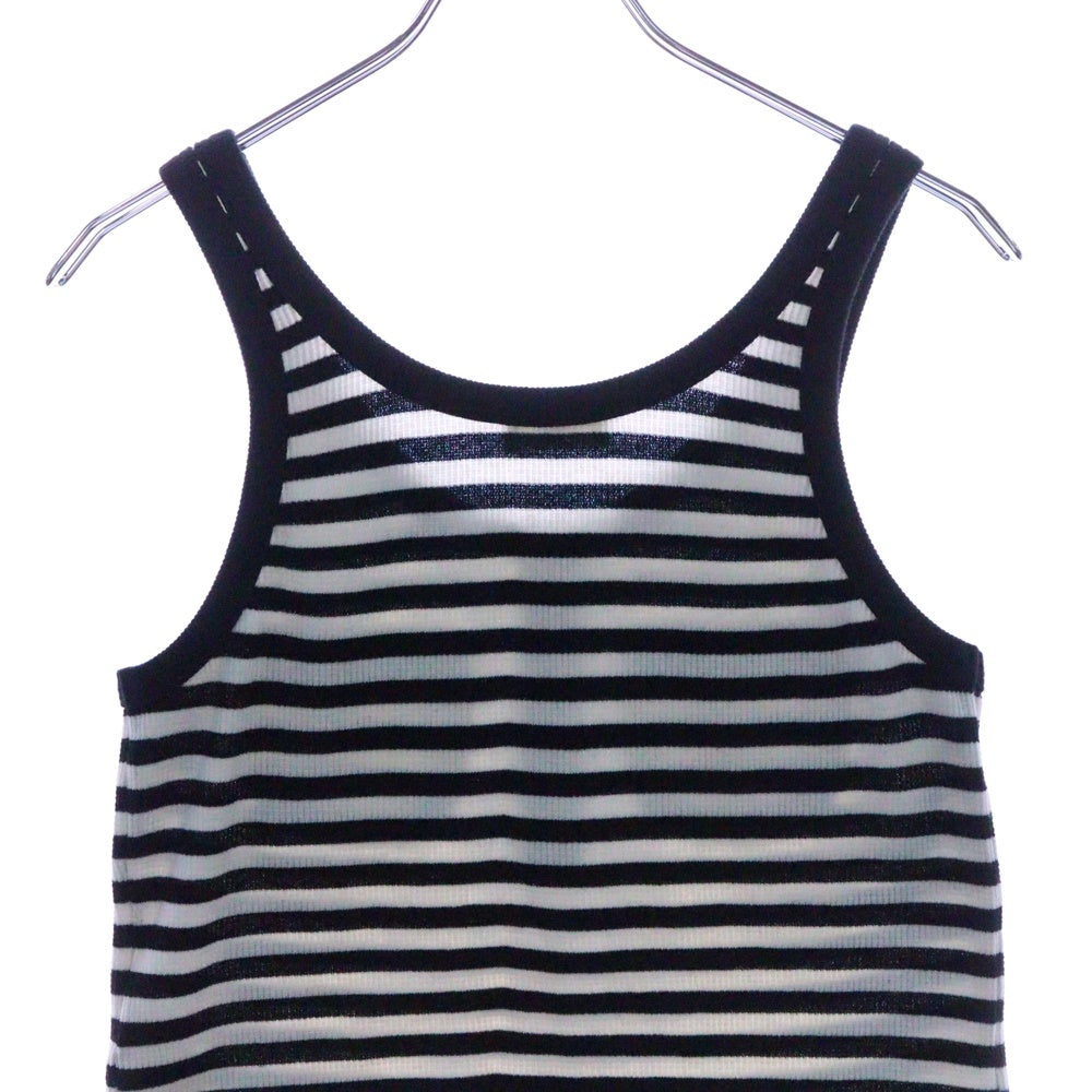 CELINE(セリーヌ) Mariniere Tank Top マリニエール リブ コットンジャージー タンクトップ ノースリーブシャツ レディース ホワイト/ブラック 2X47H136K.38AW