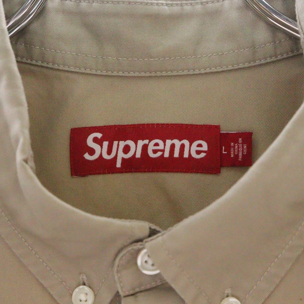 SUPREME(シュプリーム) 24AW Small Box Shirt スモールボックスロゴ 長袖シャツ ベージュ