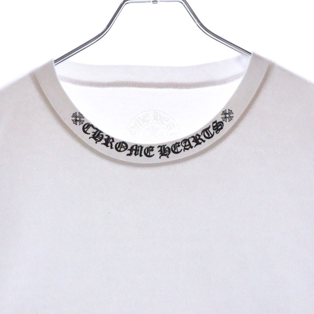 CHROME HEARTS(クロムハーツ) NECK LOGO PRINT SWEATSHIRT ネックロゴプリント クルーネックスウェット トレーナー ホワイト