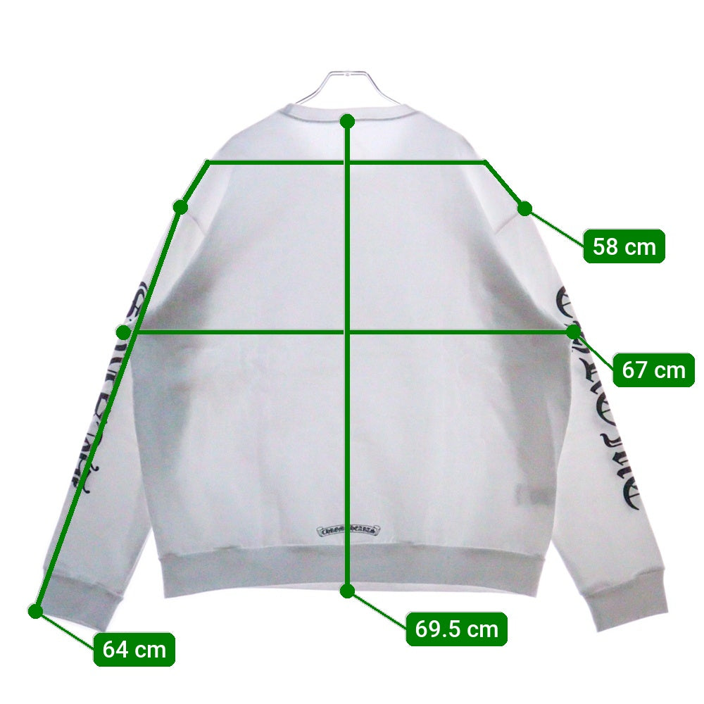 CHROME HEARTS(クロムハーツ) NECK LOGO PRINT SWEATSHIRT ネックロゴプリント クルーネックスウェット トレーナー ホワイト