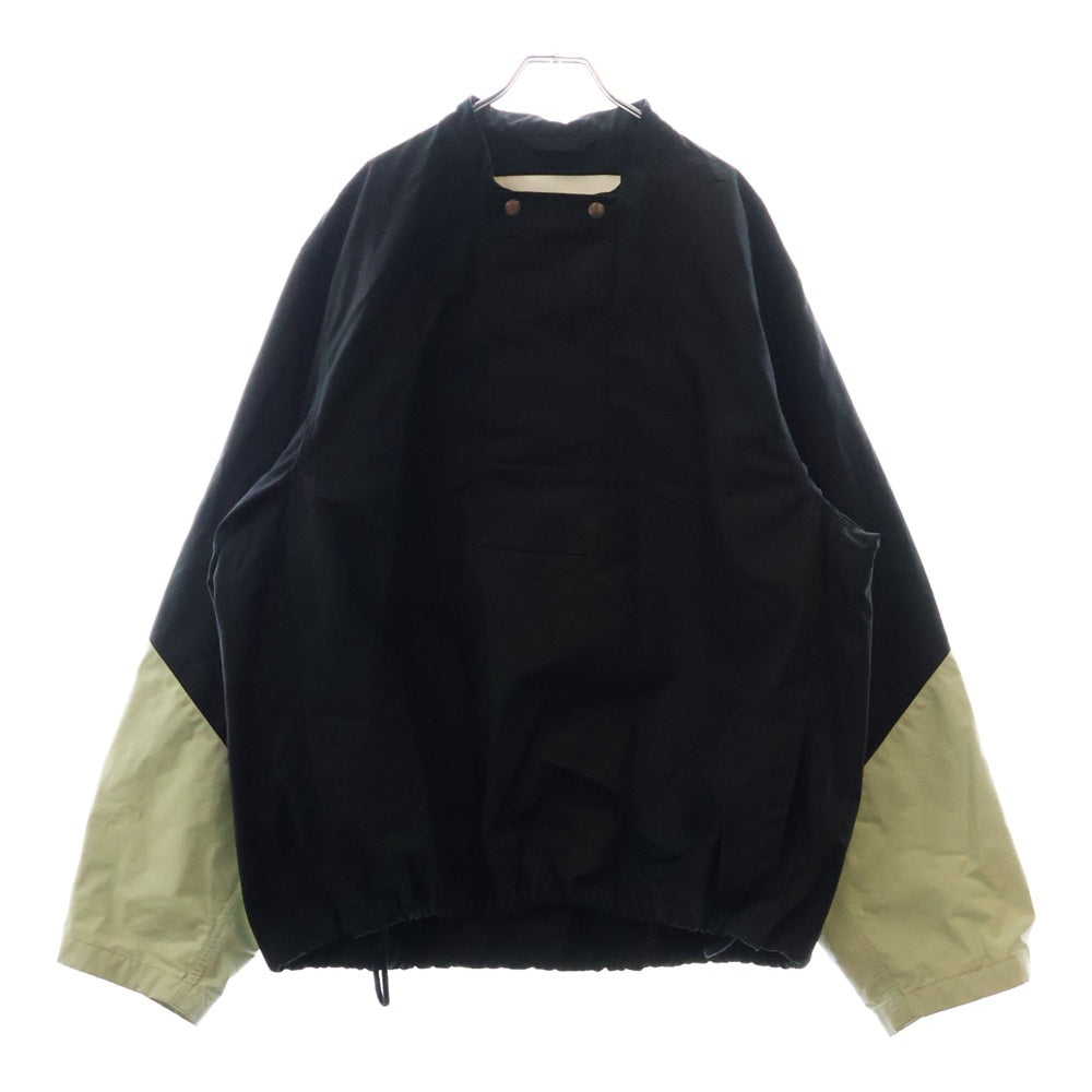 JIL SANDER(ジルサンダー) 21AW Velcro Clodure Cotton Anorak プルオーバーアノラックシャツ 長袖シャツ ブラック SMU420211 MU243400A