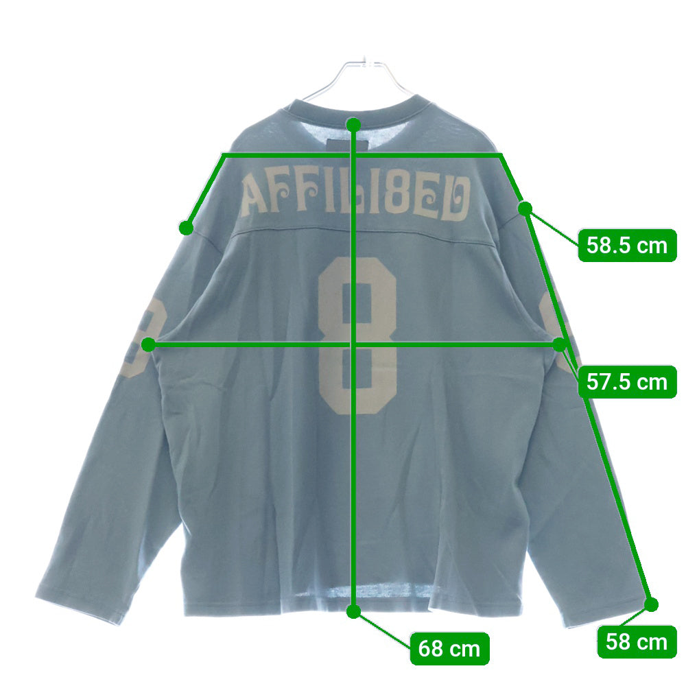 SUPREME(シュプリーム) 25SS Affiliated L/S Football Top アフィリエイト 長袖フットボールシャツ 長袖Tシャツ ロンT ブルー