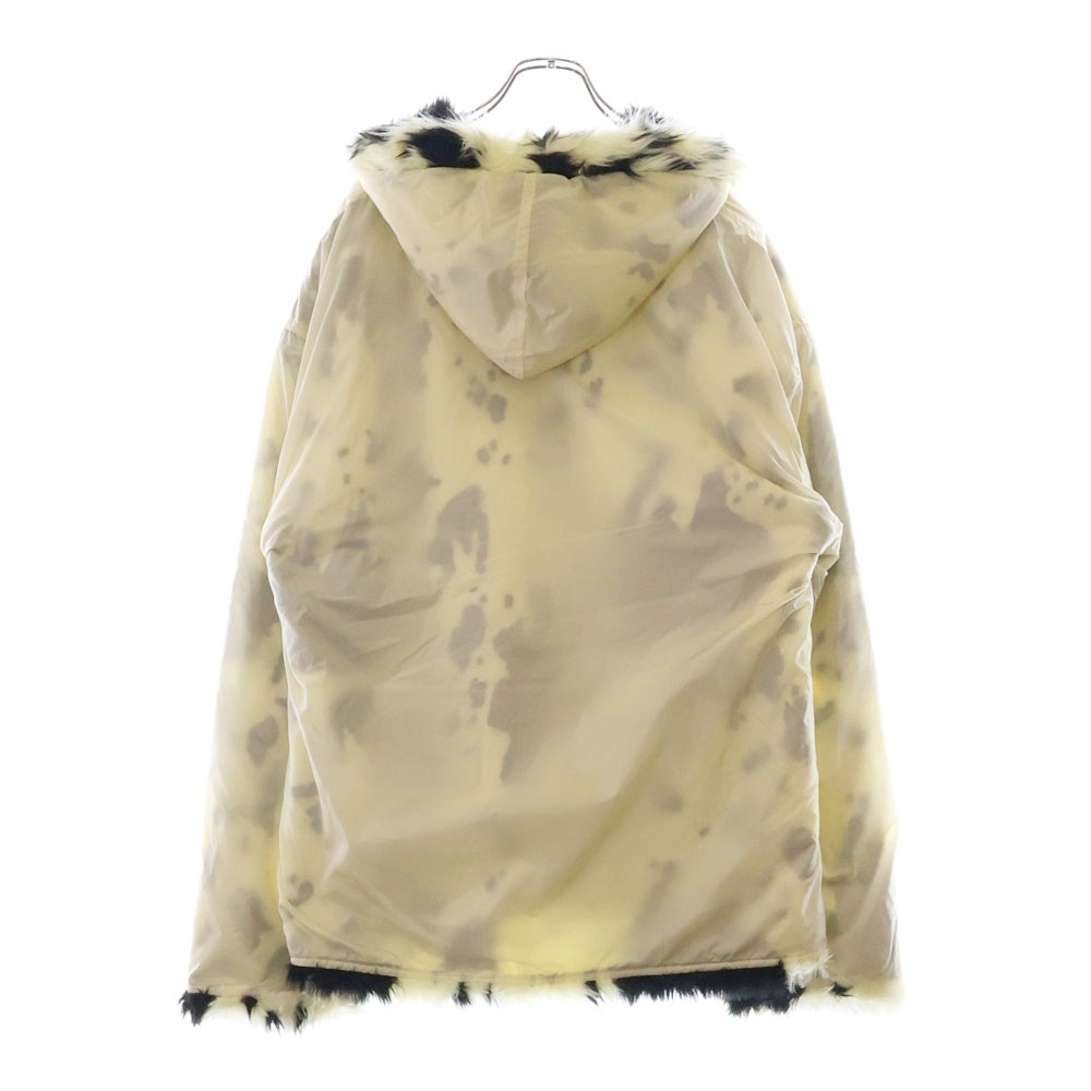 BLUEMARBLE(ブルーマーブル) 23AW Reversible black faux fur hooded jacket リバーシブルフェイクファージップアップフーデッドジャケット ブラック/ホワイト