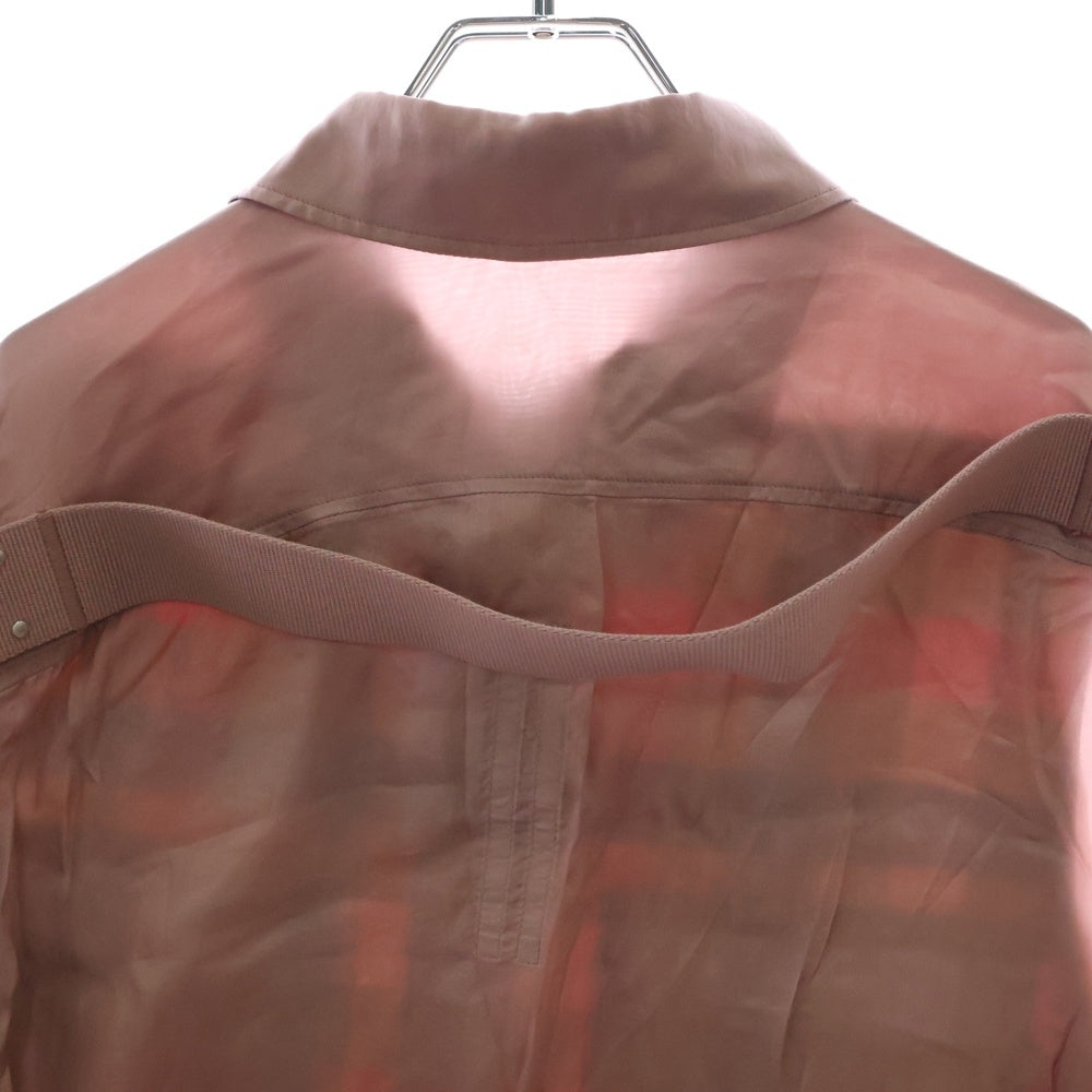 Rick Owens(リックオウエンス) 24SS CROPPED OUTERSHIRT クロップドアウターシャツ チェックシャツ ピンク RP01D2245-CPJ