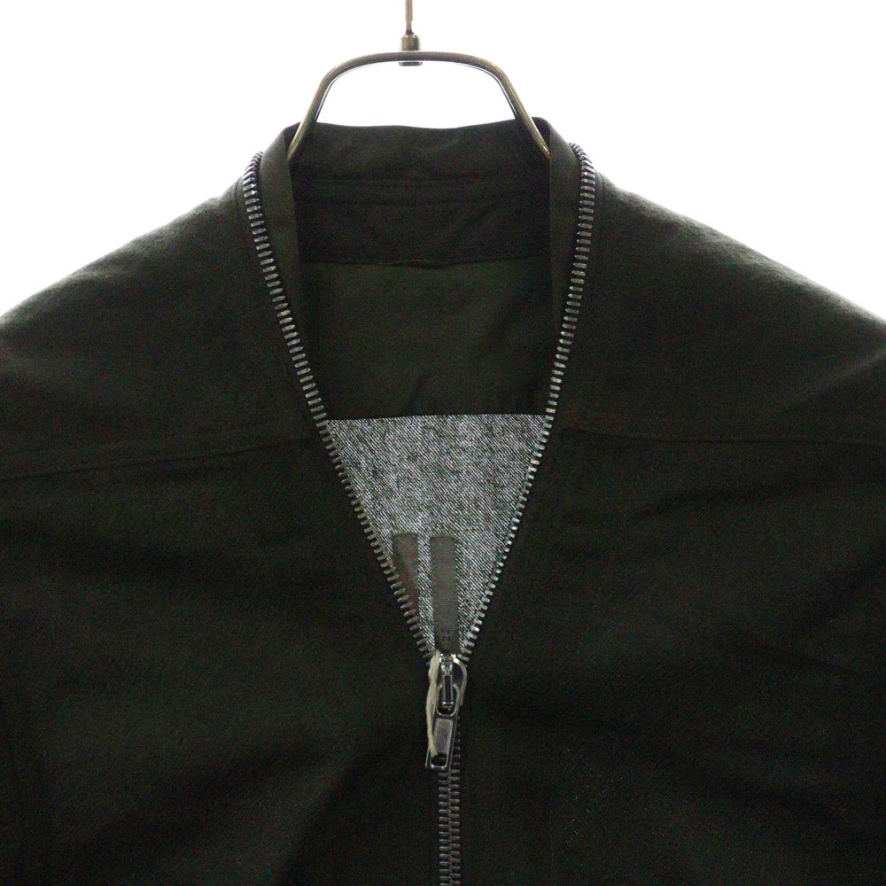 Rick Owens(リックオウエンス) 22AW ZIP LARRY SHIRT ジップラリーシャツ カーキ RU02B2288-WT