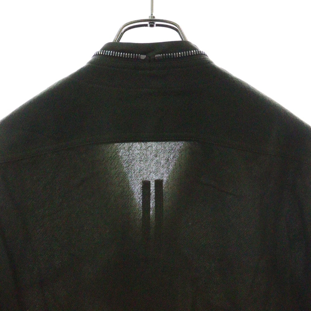Rick Owens(リックオウエンス) 22AW ZIP LARRY SHIRT ジップラリーシャツ カーキ RU02B2288-WT